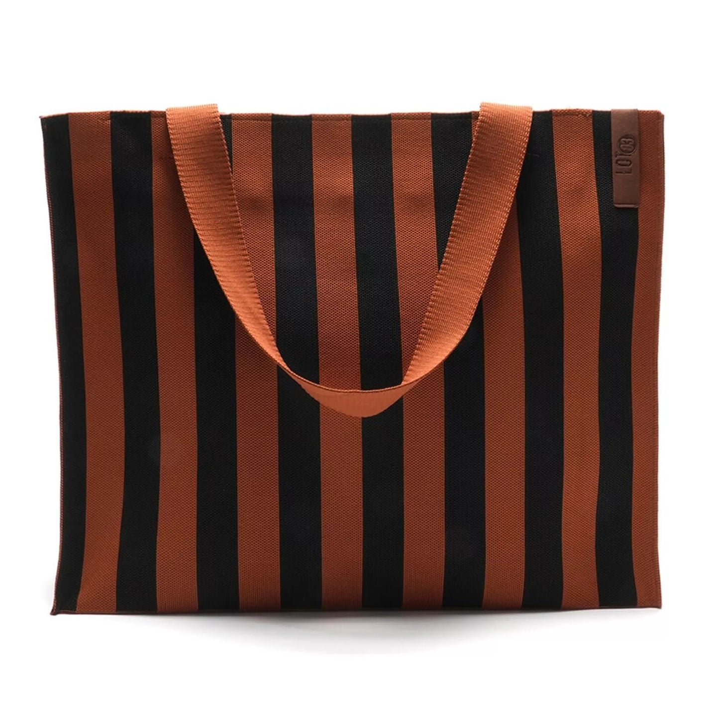 Shopper Lara- Gestreift Schwarz/Orange - LOT83