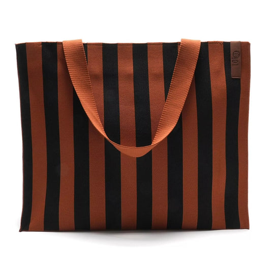 Shopper Lara- Gestreift Schwarz/Orange - LOT83