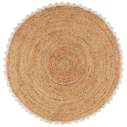 Jutematte mit gehäkelter Kante rund - Ib Laursen
