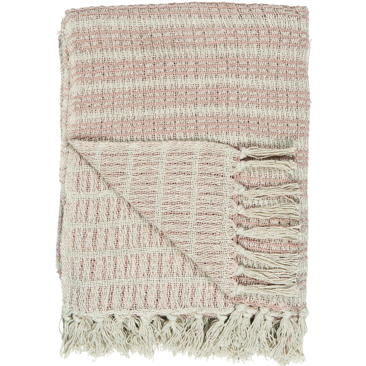 Plaid creme/malva Streifenmuster - Ib Laursen