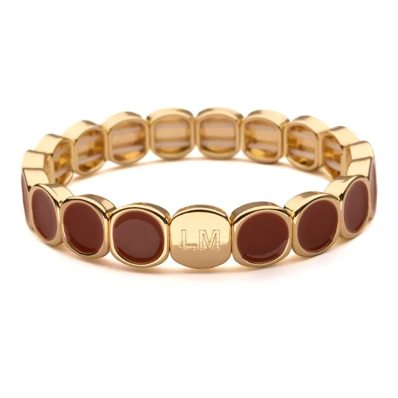 LizzyMae Armband Emaille - Gold/Braun - Lot83