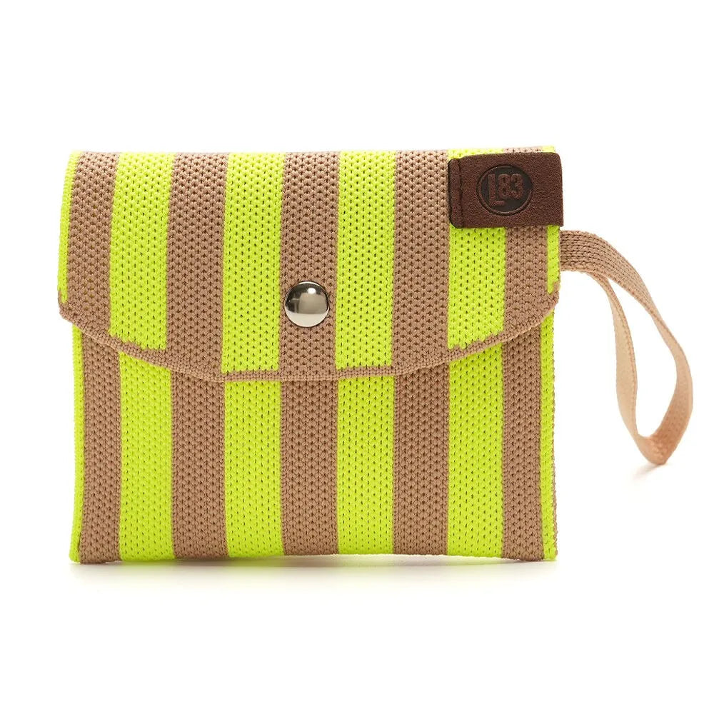 Gewebte Geldbörse Julia Beige/Neongelb - LOT83