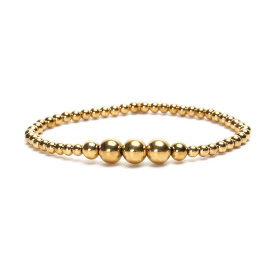 LizzyMae Armband stainless steel - Gold große Perlen - Lot83
