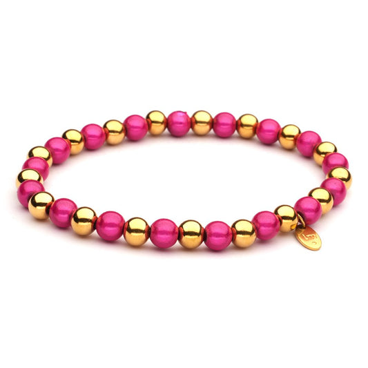 LizzyMae Armband Goud Fuchsia - Lot83