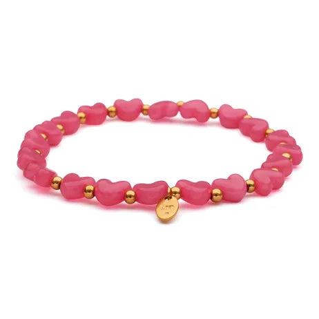 LizzyMae Armband - Gold + rosa Herzen - Lot83