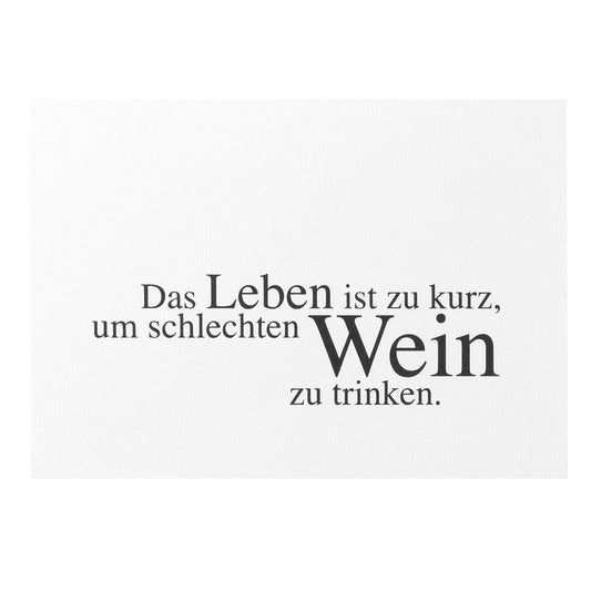 Weinkarte "Das Leben ist zu kurz" - Räder