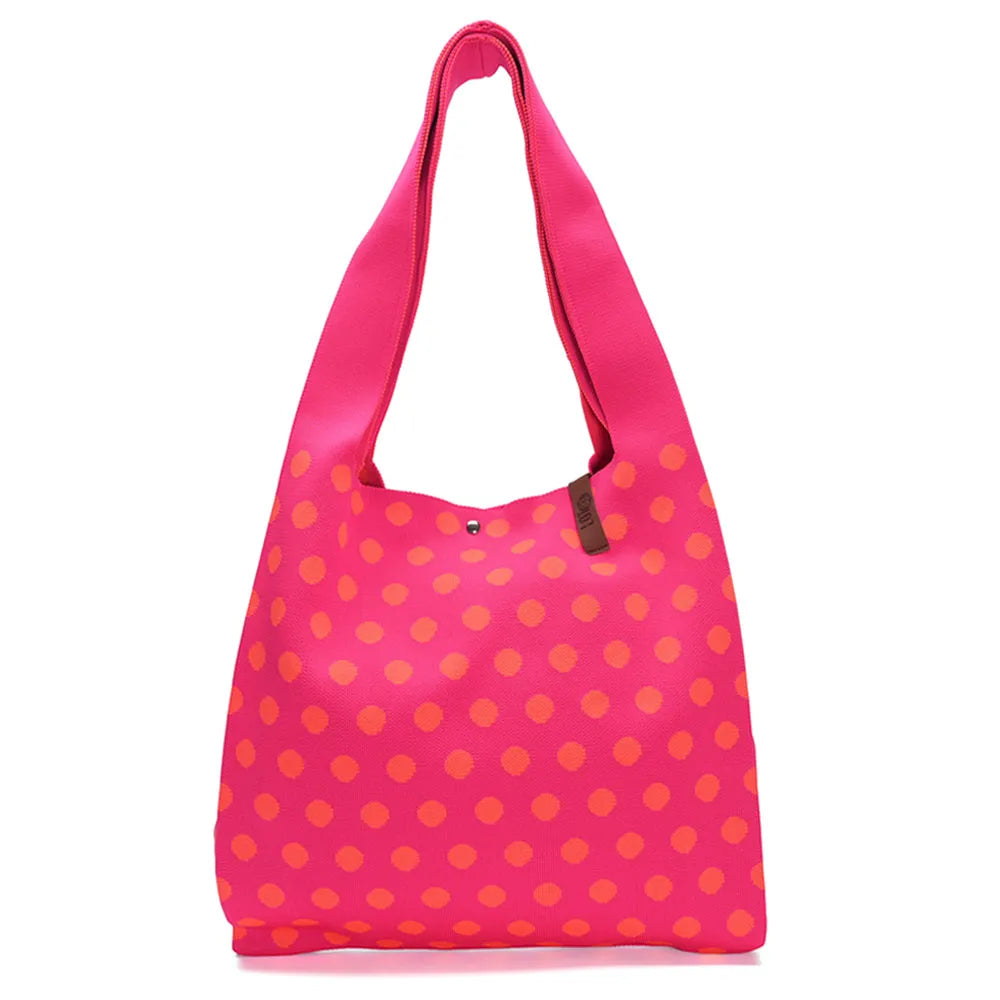 Shopper Lois - Punkte Muster Pink/Orange - LOT83