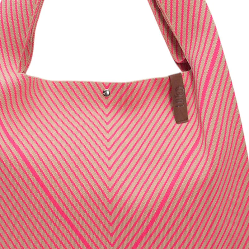 Shopper Lois - Pink/Beige Fischgräten - LOT83