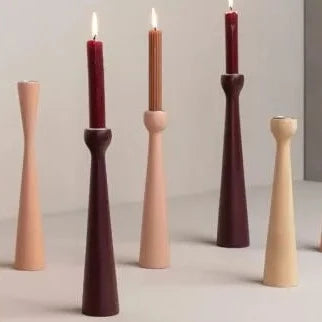 Kerzenhalter wood dull rozy 25 cm - Kinta