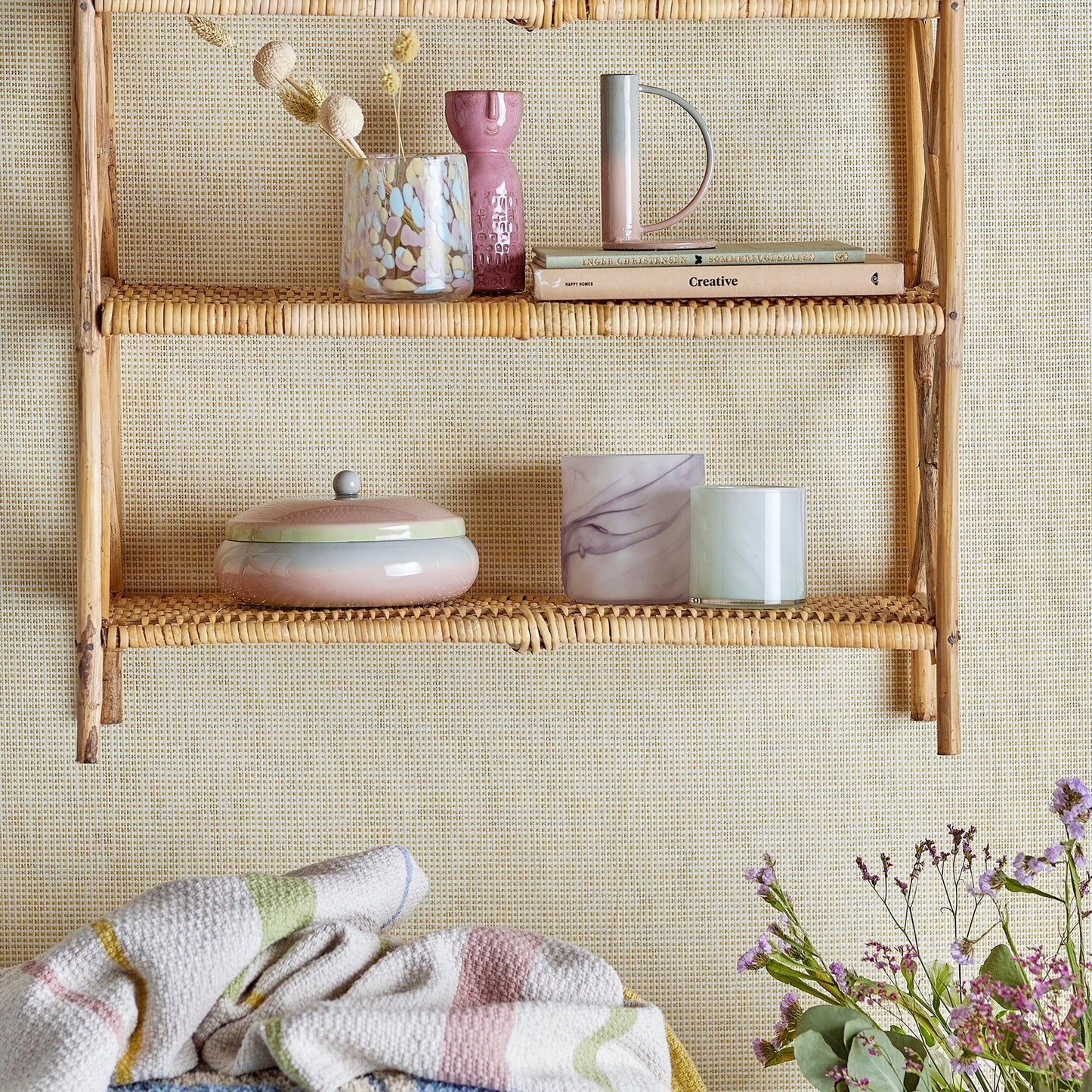 Embla Vase Pink Steingut - Bloomingville