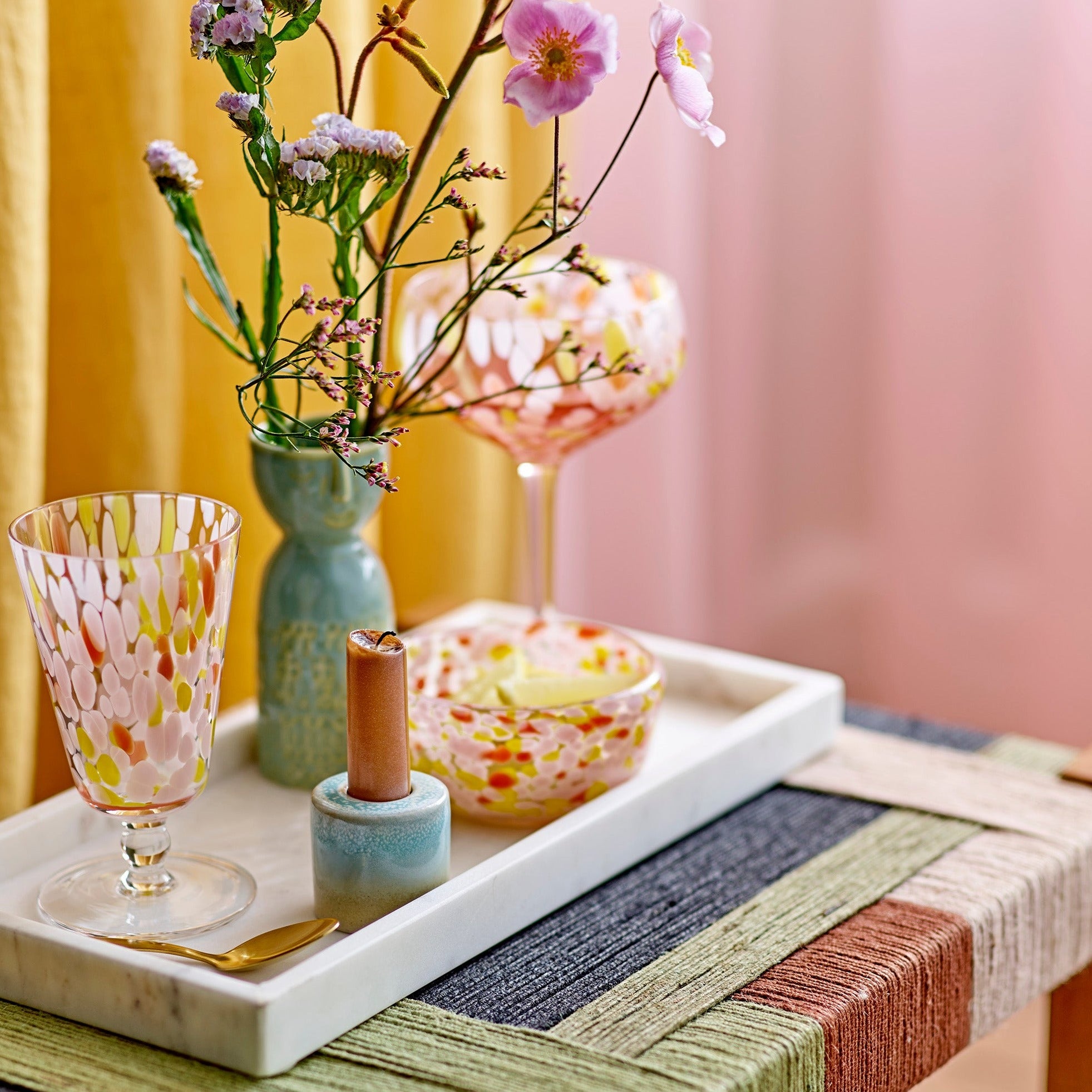Embla Vase Grün Steingut - Bloomingville