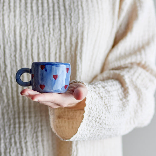 Nini Tasse blau mit Herzen - Bloomingville