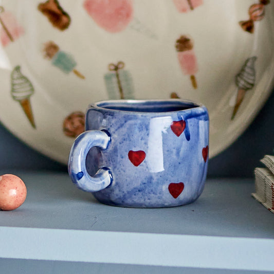 Nini Tasse blau mit Herzen - Bloomingville