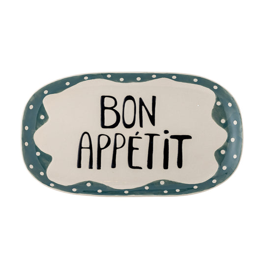 Soline Servierplatte „Bon Appétit“ bunt  - Bloomingville