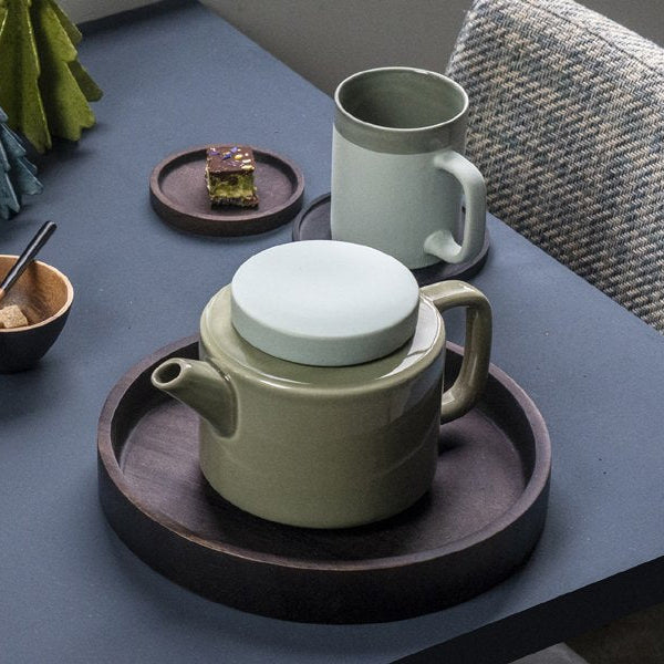 Teekanne L 950 ml glänzend mit mattem celadon Deckel - Kinta