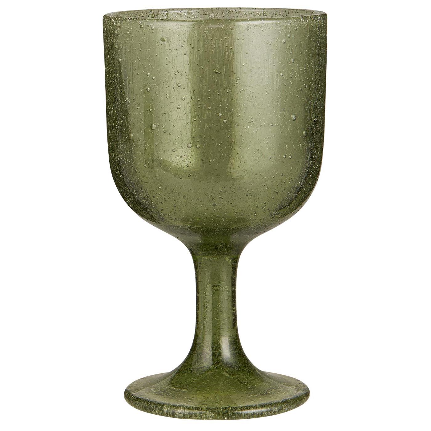 Weinglas Vercelli grün mit Bläschen 2 Stück - Ib Laursen