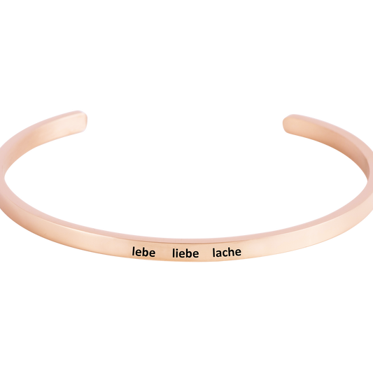 Armcandy "lebe liebe lache" roségold - blumenkind