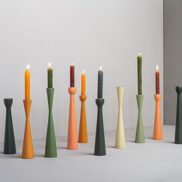 Kerzenhalter wood mat orange 25cm - Kinta