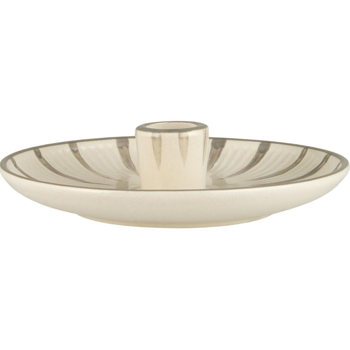 Kerzenhalter für Stabkerze graue handgemalte Streifen - Ib Laursen