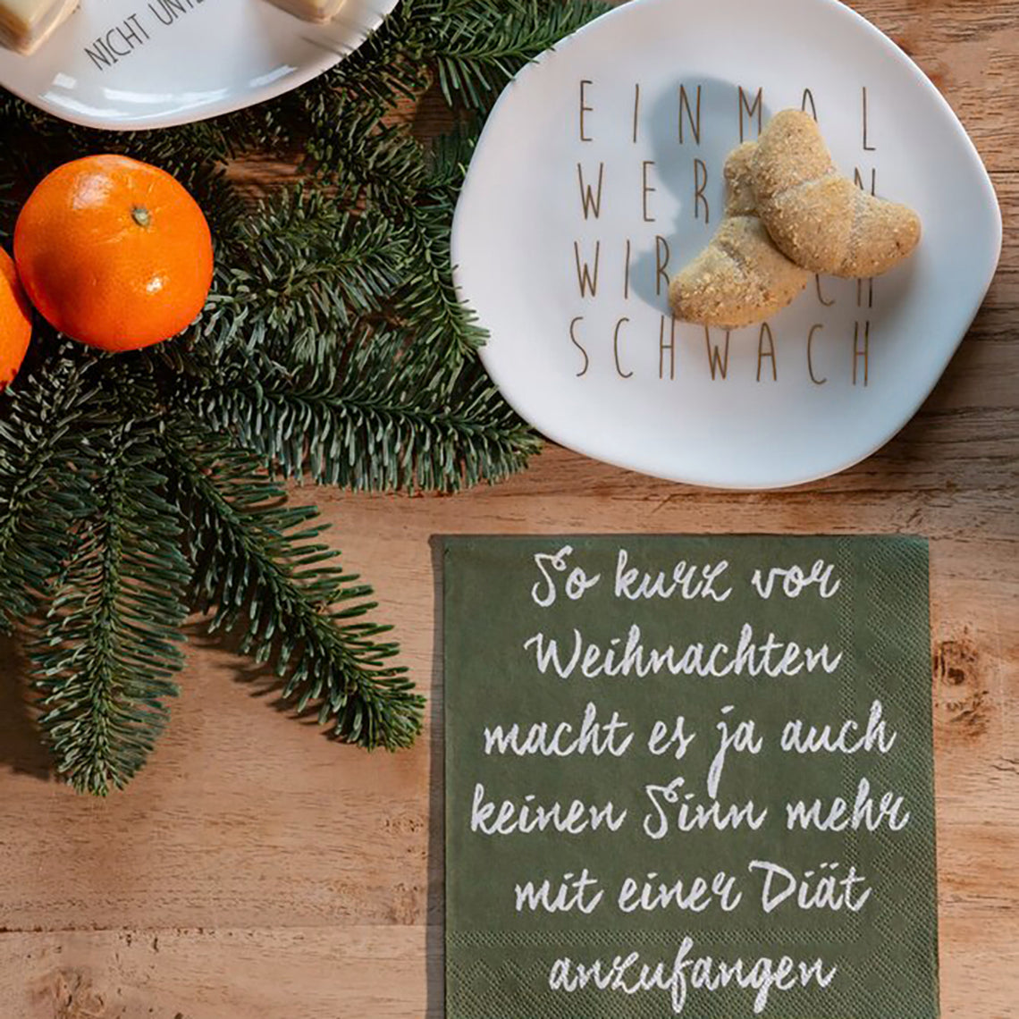 Weihnachtsteller klein "Einmal werden wir noch schwach" - Räder