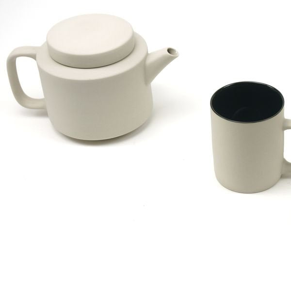 Teekanne L 950ml glänzend mit mattem grauen Deckel - Kinta