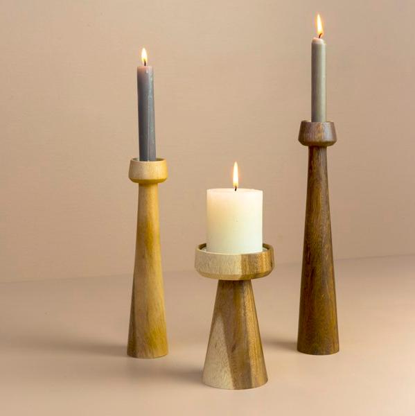 Kerzenhalter aca mushroom natural 25cm - Kinta