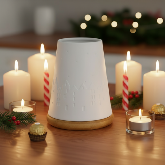 Poesie Windlicht "Winterstadt" - Räder