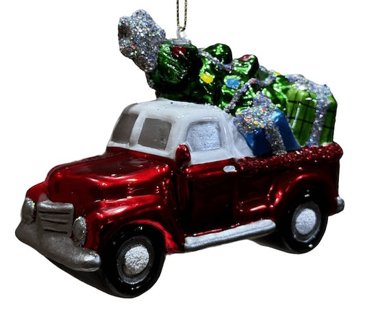 Christbaumkugel "LKW mit Weihnachtsbaum" - Weihnachtsland