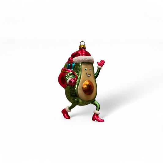 Christbaumkugel "Avocado Santa mit Geschenken" - Weihnachtsland