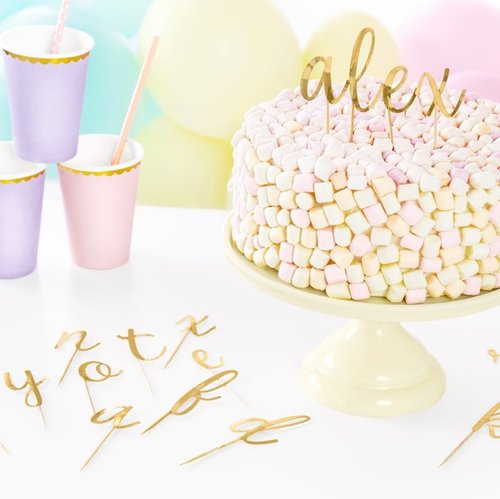 Cake Topper Alphabet gold
