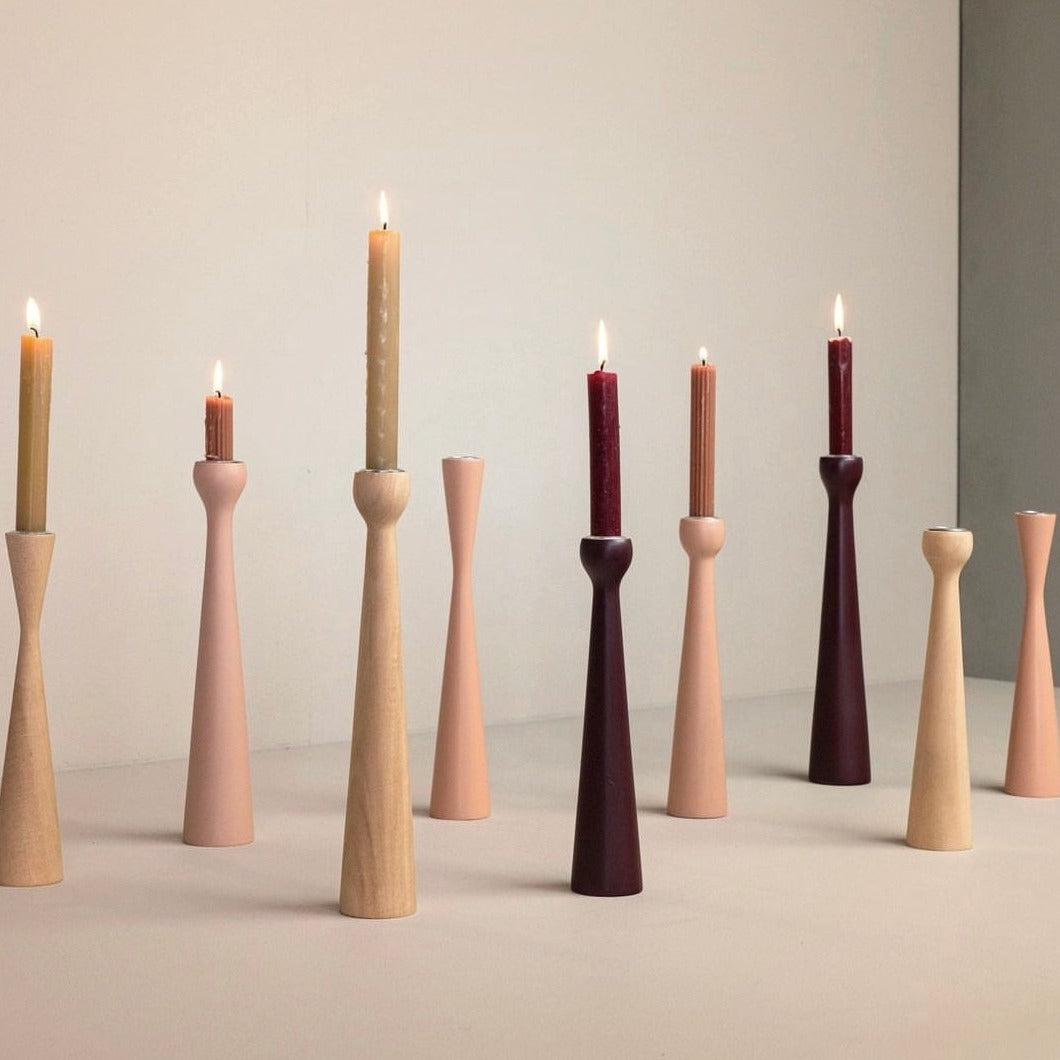 Kerzenhalter wood dull rozy 25 cm - Kinta