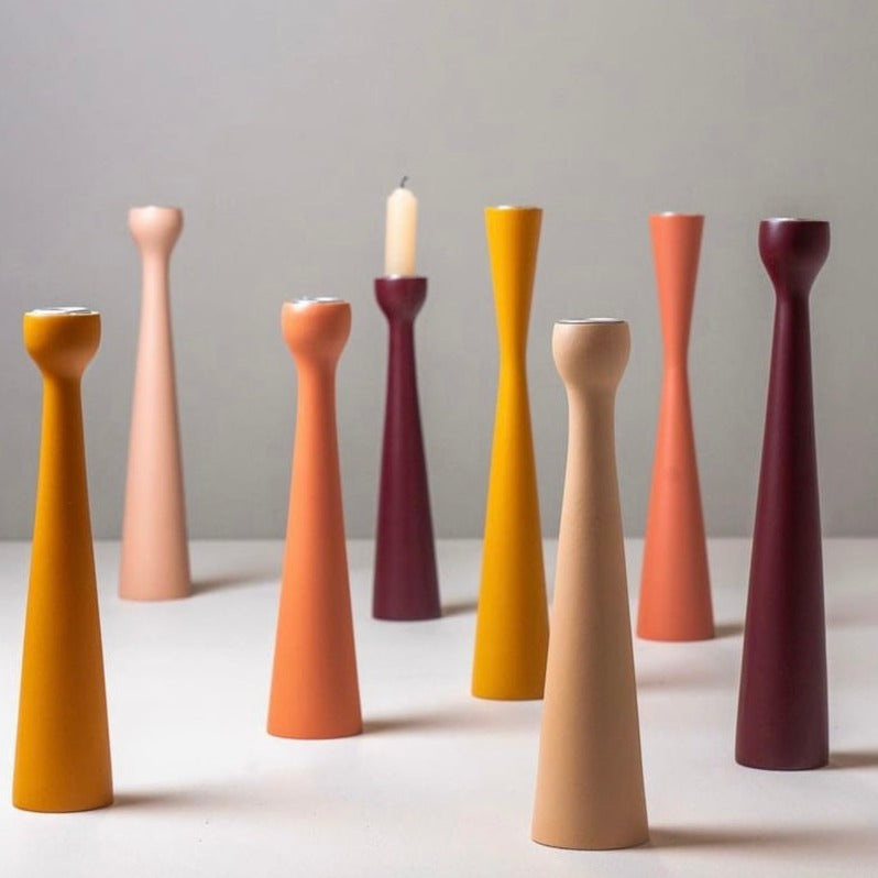 Kerzenhalter wood dull rozy 25 cm - Kinta