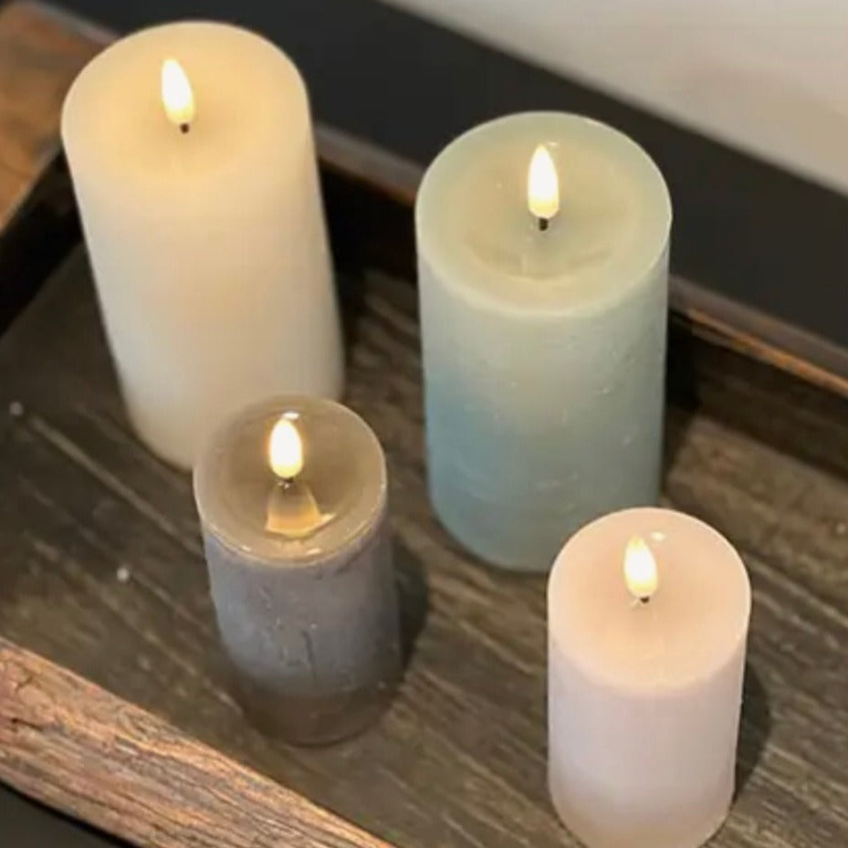 Kerze LED creme (6,8x10x6,8cm) mit Timer durch Fernbedienung (exklusive)