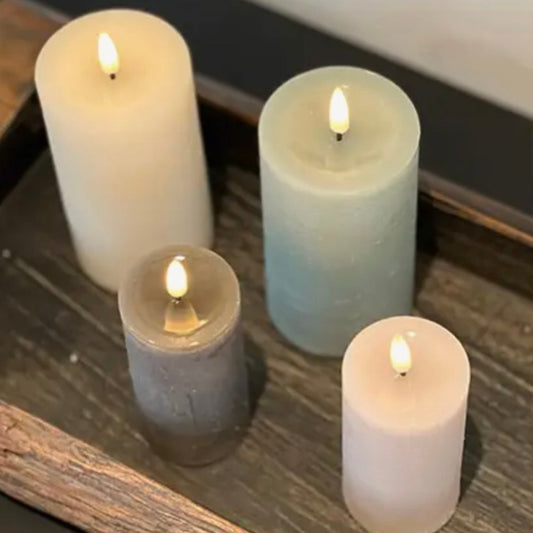 Kerze LED mokka (6,8x12,5x6,8cm) mit Timer durch Fernbedienung (exklusive)