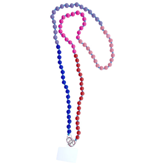 Handykette lang - Blau/Rot - LOT83