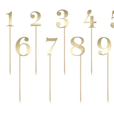 Tischnummern 1-10 gold