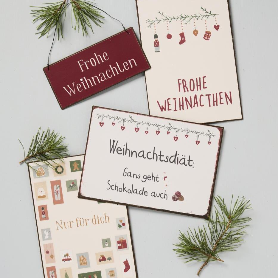 Metallschild "Frohe Weihnachten" - Ib Laursen