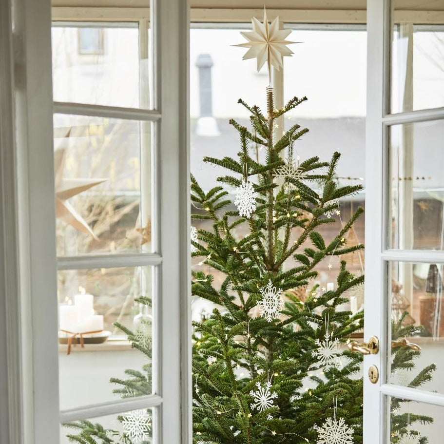 Christbaumstern Papier weiß mit messingfarbenem Halter Ø:25 cm - Ib Laursen