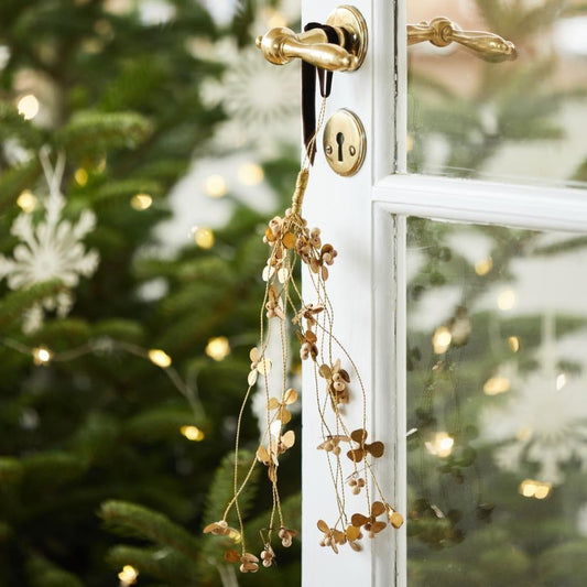 Hänger mit Blättern und naturfarbigen Holzperlen - Ib Laursen