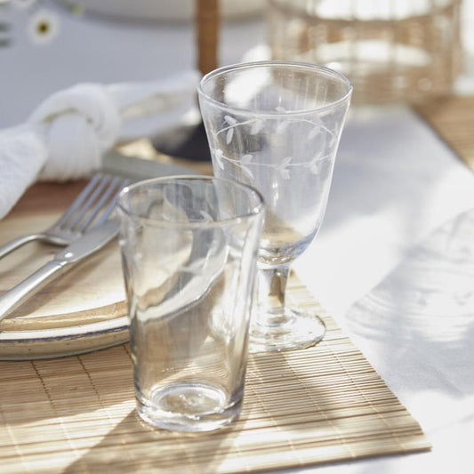 Trinkglas & Rotweinglas mit Blattkante geschliffen mundgeblasen - Ib Laursen