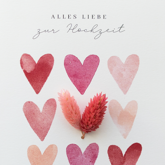 Applikations - Doppelkarte "Alles Liebe zur Hochzeit"