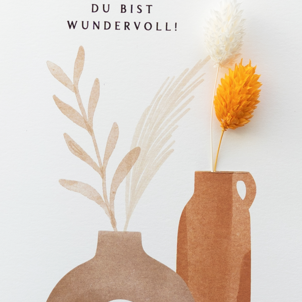 Applikations - Doppelkarte "Du bist wundervoll"