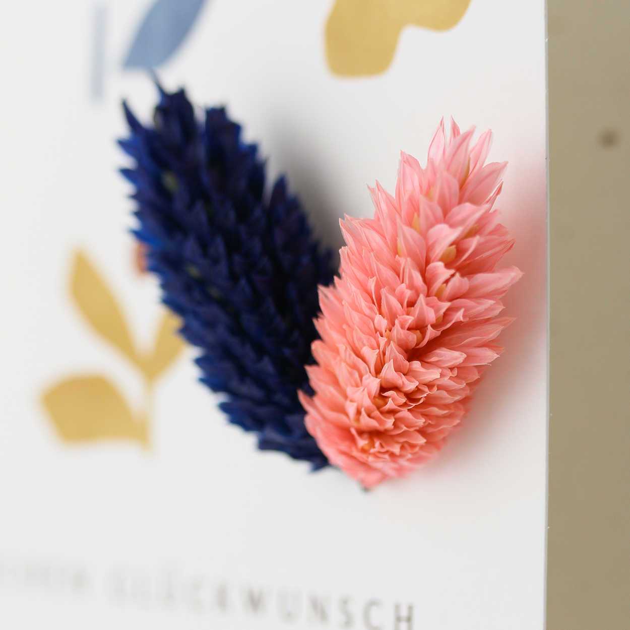 Applikations - Doppelkarte "Herzlichen Glückwunsch" Blüten