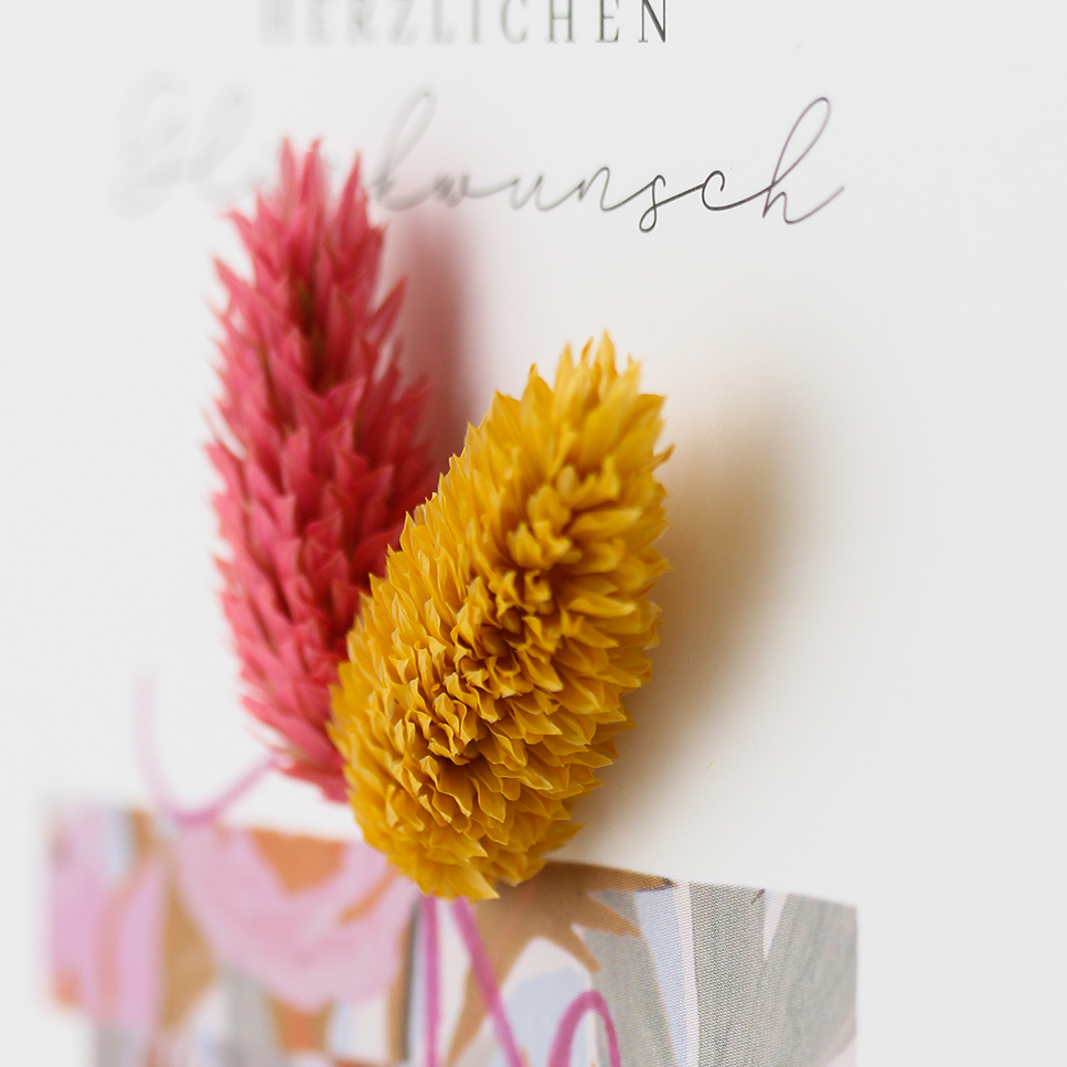 Applikations - Doppelkarte "Herzlichen Glückwunsch" Geschenk