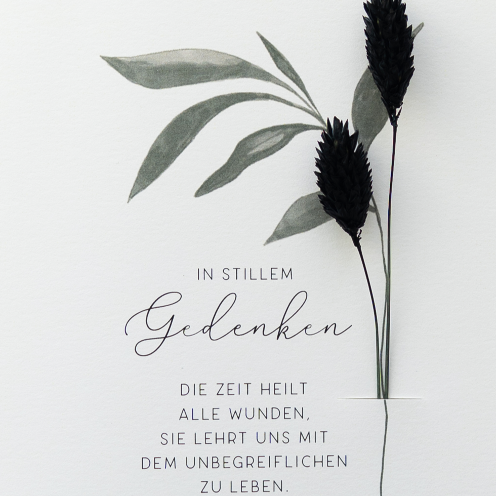 Applikations - Doppelkarte "In stillem Gedenken"