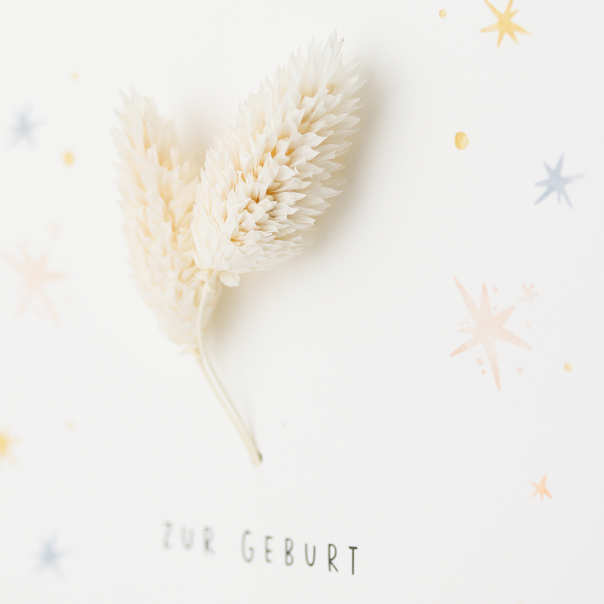 Applikations - Doppelkarte "Zur Geburt" Sterne