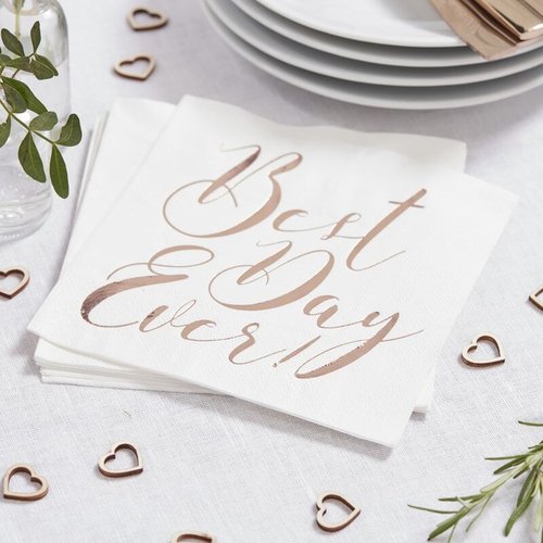 Hochzeitsservietten "Best Day Ever"
