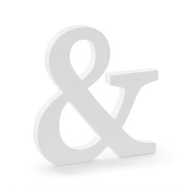 Holzbuchstabe weiß "&"