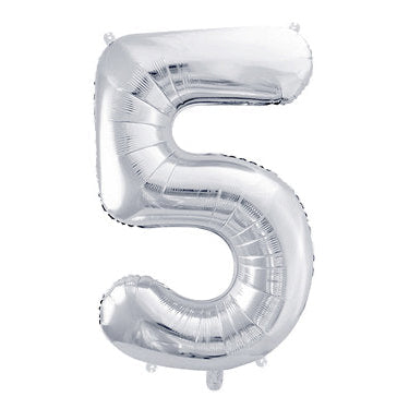 Folienballon Ziffer ''5'' silber