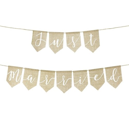 Girlande "Just Married" Jute